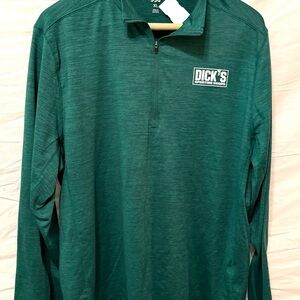 Dicks Sporting Goods Green Heather 1/4 Zip Long Sleeve Mens XL
